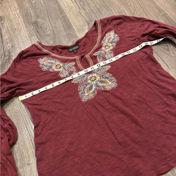Shyanne Blouse Top Long Sleeve Peasant Boho Western Cowgirl Embroidered Rodeo XL - Picture 5 of 9